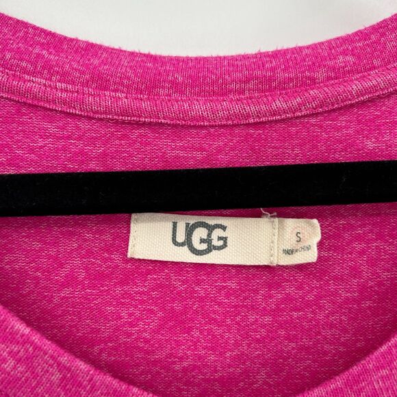 UGG Hot Pink Twist Front Long Sleeve Crew Neck Sweater Top Size Small - Picture 7 of 7